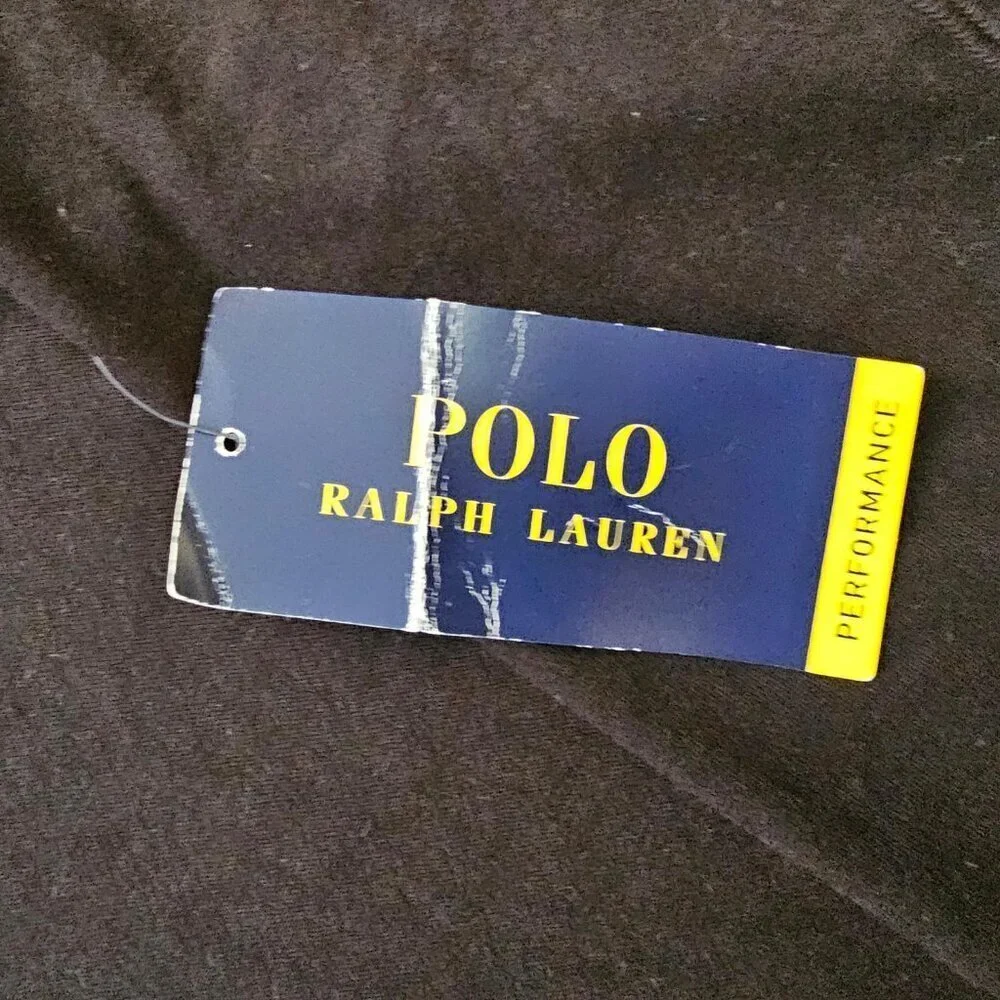 Ralph Lauren Shirt Mens Black Embroidered Logo Crew Neck Long Sleeve Size Small